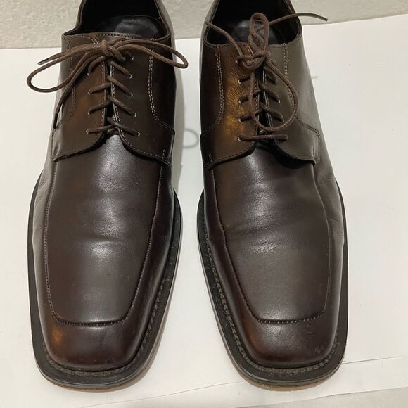 Via Spiga Men’s Oxfords Dress Shoes Leather Lace Up Brown Chocolate 10.5 Italy main image 4
